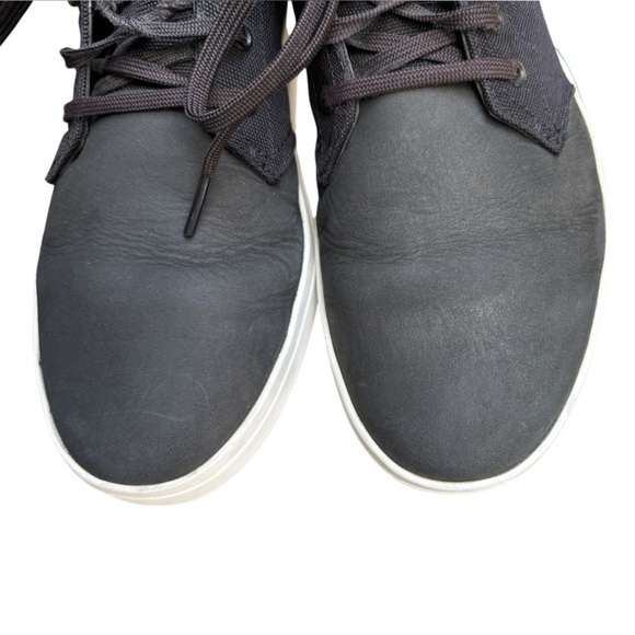 Timberland Davis Square Black Leather & Cordura Canvas Ortholite Chukka Shoe 10 - Picture 5 of 16